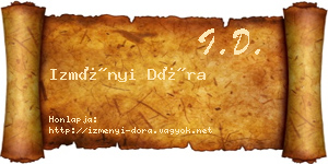 Izményi Dóra névjegykártya